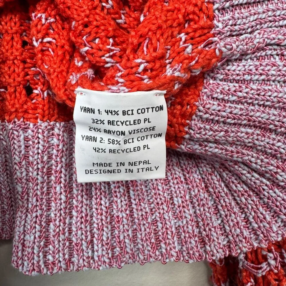 ANTHROPOLOGIE Happy Sheep Textured Cardigan Womens Large L Sweater Orange Red - Picture 9 of 14